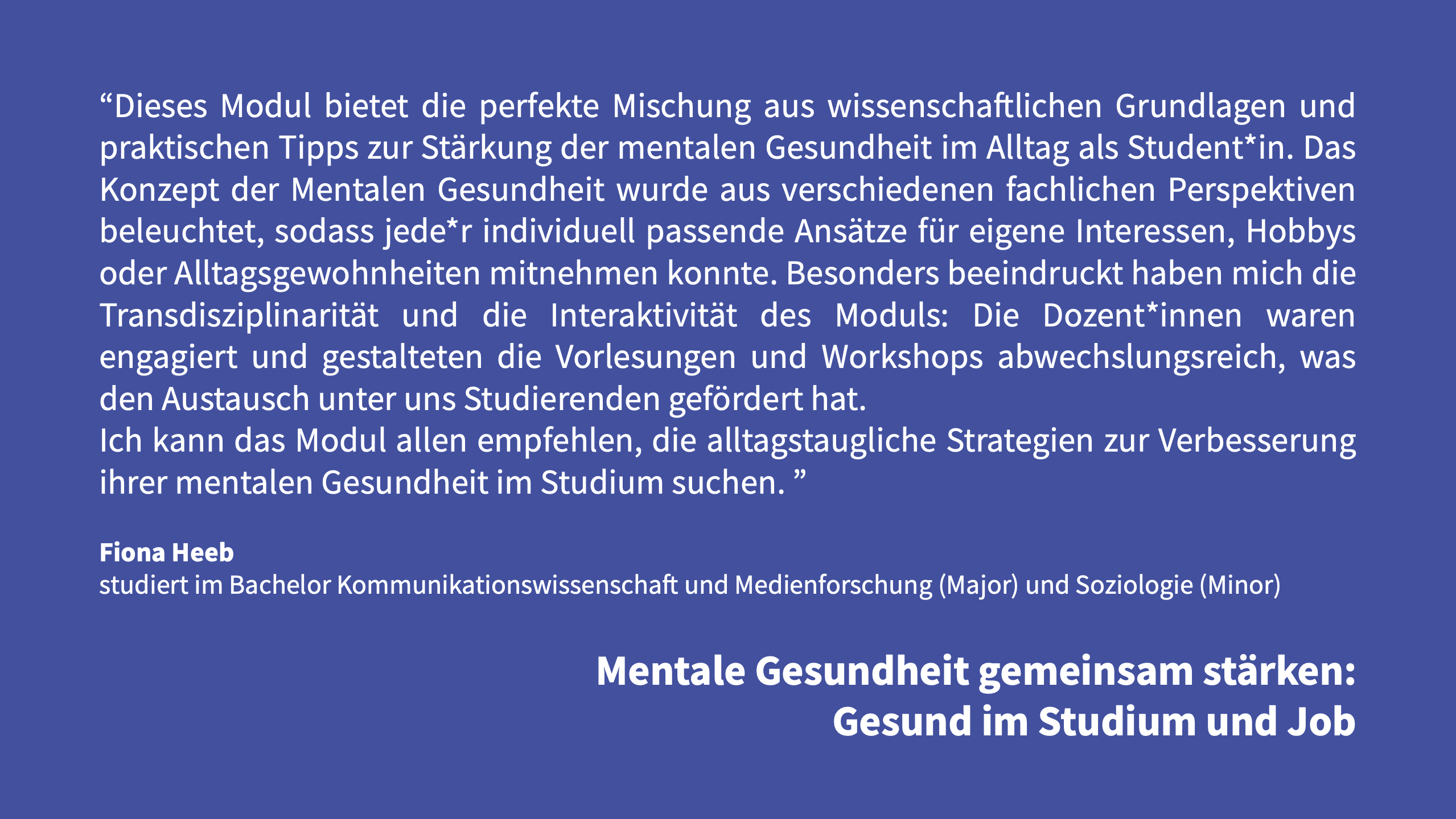 Mental Health Testimonial